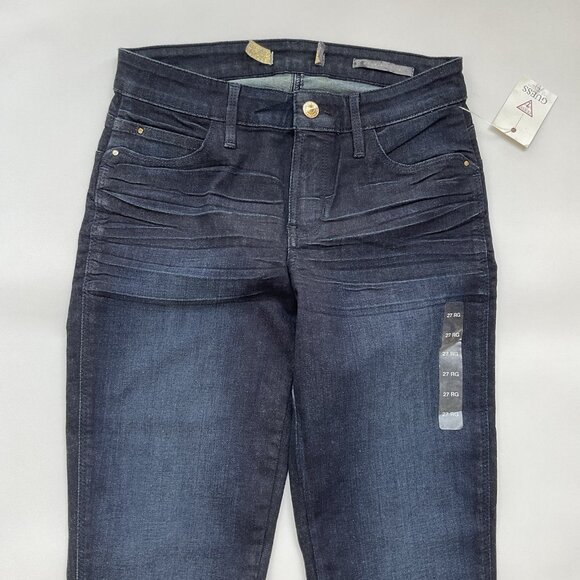 Guess Women’s Curve X Mid Rise Boot Cut Jeans In Dark Indigo Denim Size 27 - Picture 5 of 14